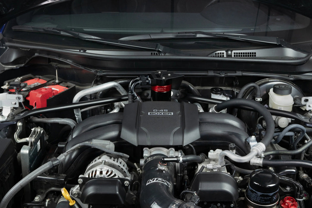 HPS Performance Aluminum Oil Catch Can Kit Black w/ Red Accent 2022 - 2025 BRZ / 2022 - 2025 GR86 - 860 - 026 - Subimods.com