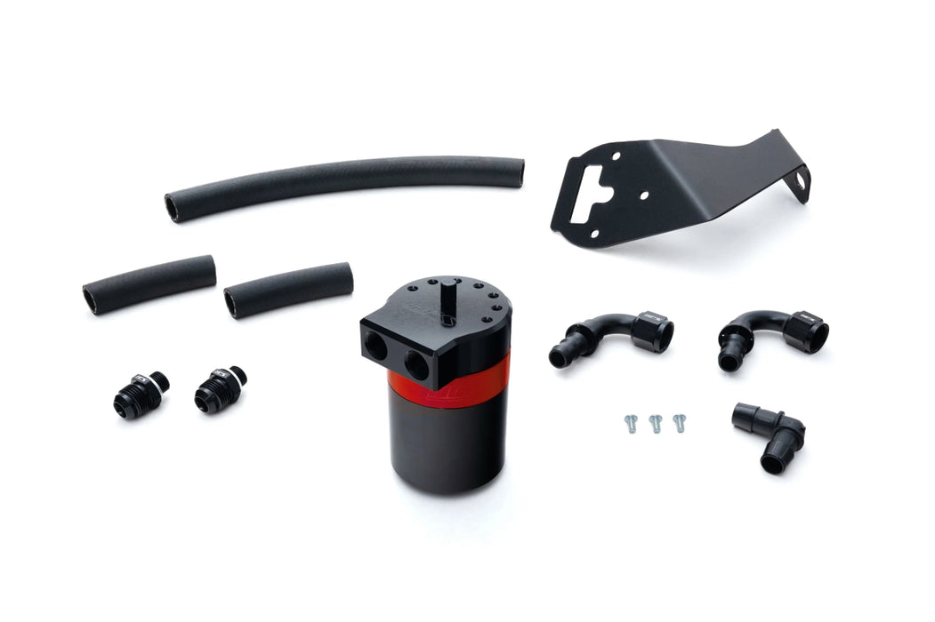 HPS Performance Aluminum Oil Catch Can Kit Black w/ Red Accent 2022 - 2025 BRZ / 2022 - 2025 GR86 - 860 - 026 - Subimods.com