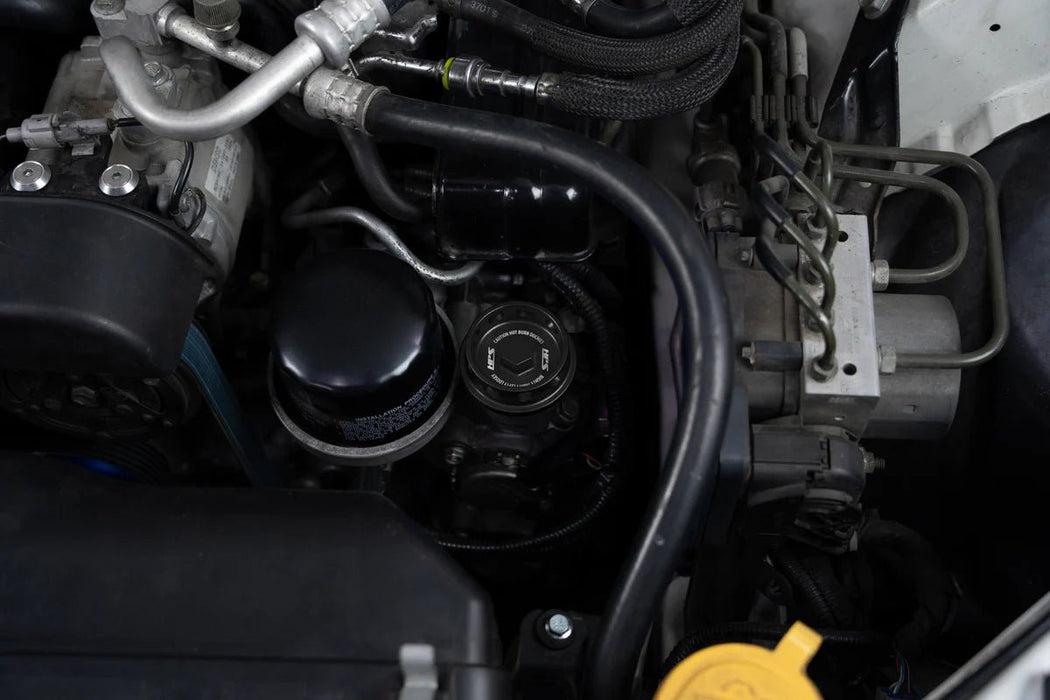 HPS Performance Billet Aluminum Oil Cap Black Most Subaru Models - 5269-106WB - Subimods.com