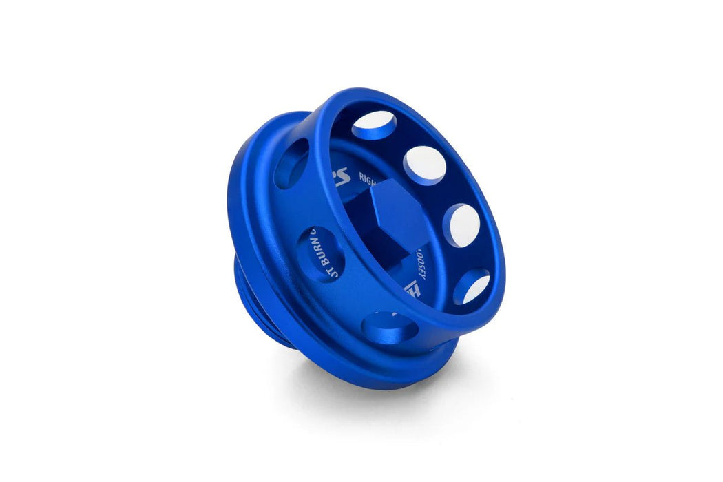 HPS Performance Billet Aluminum Oil Cap Blue Most Subaru Models - 5269-106BL - Subimods.com