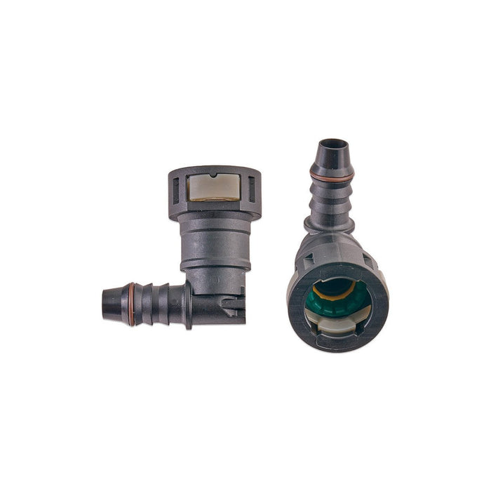 IAG 1/2" SAE Quick Connect Female to 11mm Hose Barb Right Angled (90 degrees) - RPL-FIT-05830 - Subimods.com
