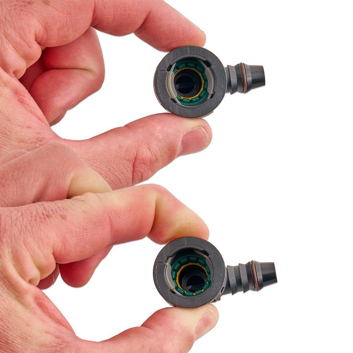 IAG 1/2" SAE Quick Connect Female to 11mm Hose Barb Right Angled (90 degrees) - RPL-FIT-05830 - Subimods.com