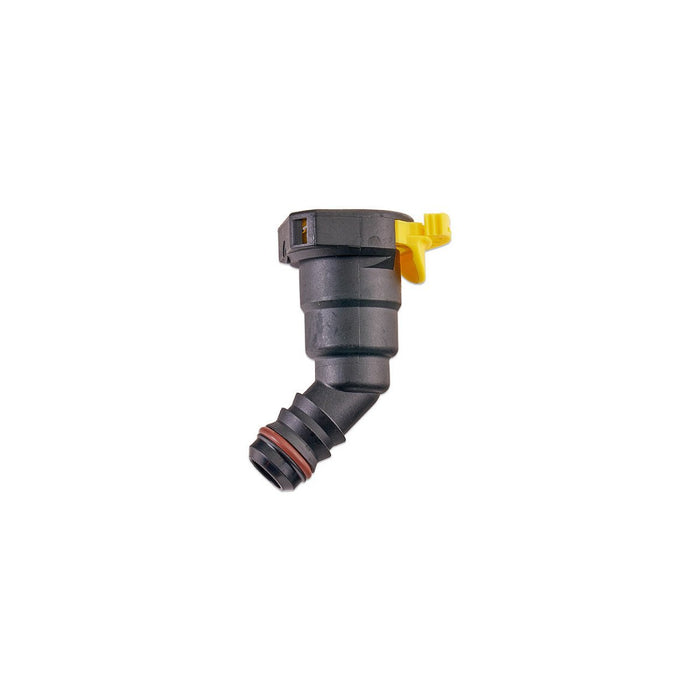 IAG 1/2" SAE Quick Connect Female to 1/2" Hose Barb Angled (135 / 45 degrees) - RPL-FIT-05826 - Subimods.com