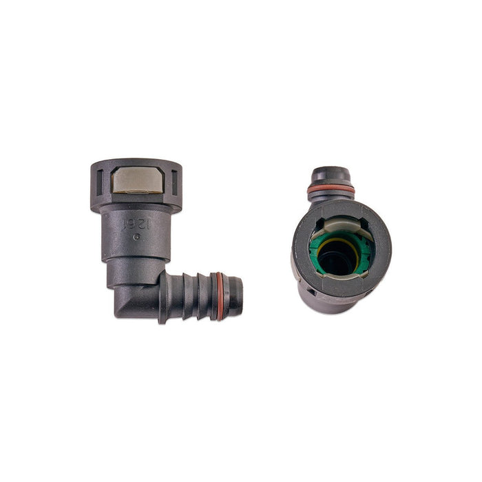 IAG 1/2" SAE Quick Connect Female to 1/2" Hose Barb Right Angled (90 degrees) - RPL-FIT-05825 - Subimods.com