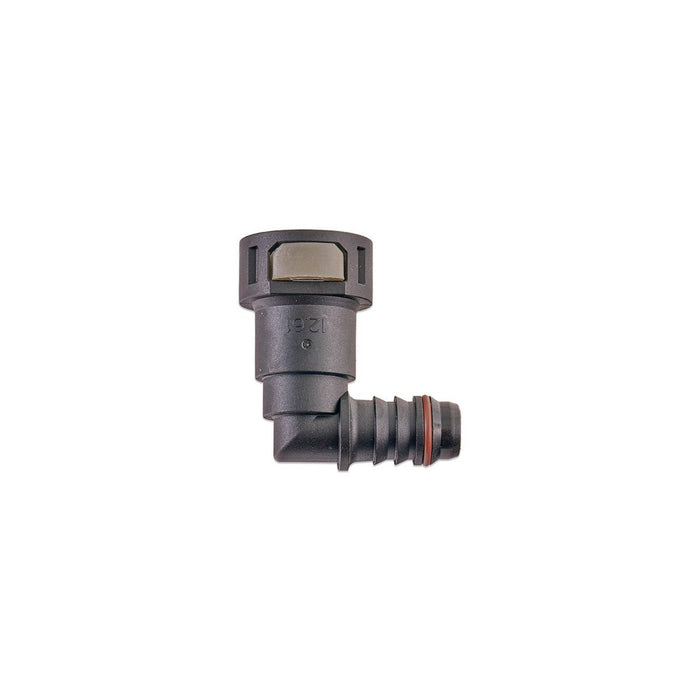 IAG 1/2" SAE Quick Connect Female to 1/2" Hose Barb Right Angled (90 degrees) - RPL-FIT-05825 - Subimods.com