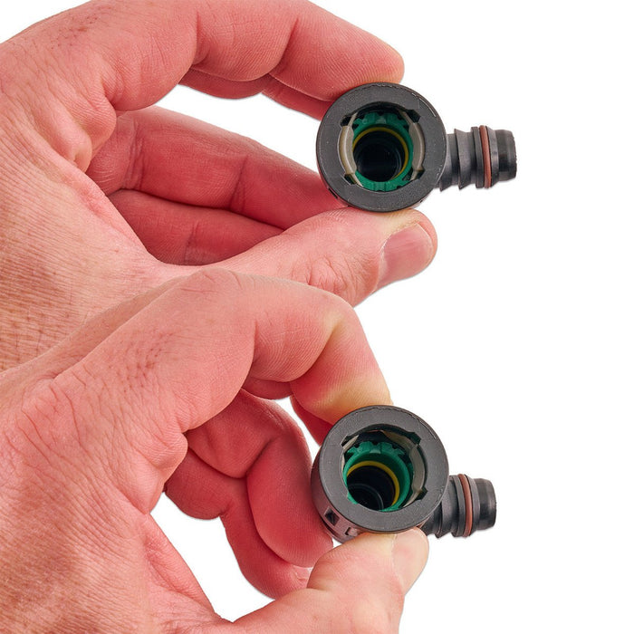 IAG 1/2" SAE Quick Connect Female to 1/2" Hose Barb Right Angled (90 degrees) - RPL-FIT-05825 - Subimods.com