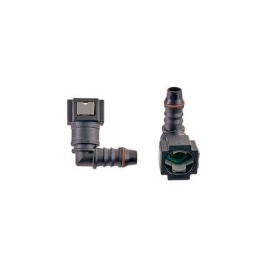 IAG 5/16" SAE Quick Connect Female to 8mm Hose Barb Right Angled (90 degrees) - RPL-FIT-05827 - Subimods.com