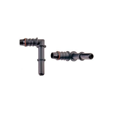 IAG 5/16" SAE Quick Connect Male to 8mm Hose Barb Right Angled (90 degrees) - RPL-FIT-05828 - Subimods.com