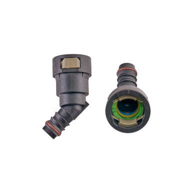 IAG 5/8" SAE Quick Connect Female to 1/2" Hose Barb Angled (135° / 45°) - RPL-FIT-05823 - Subimods.com