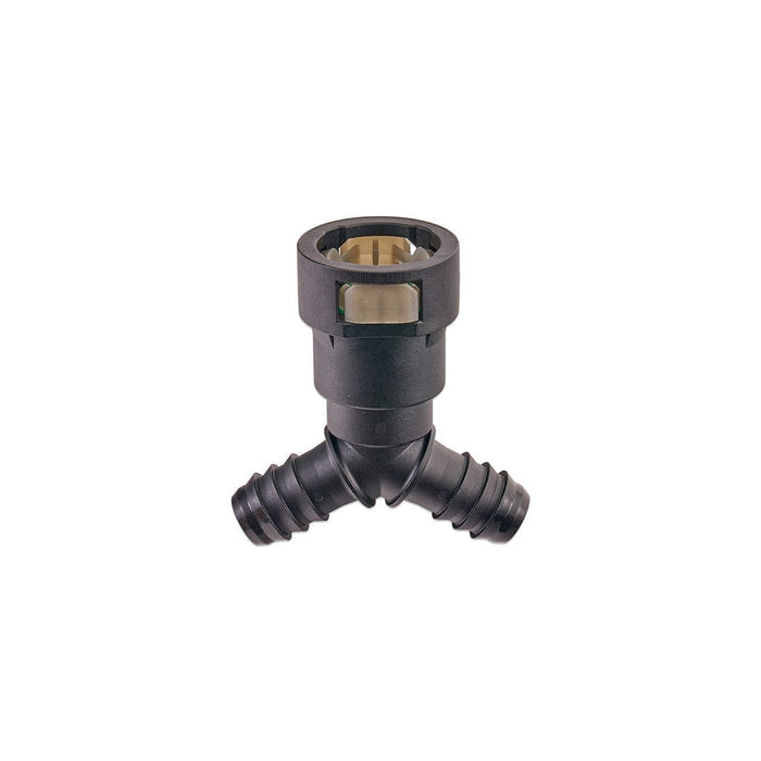 IAG 5/8" SAE Quick Connect Female to 2 x 1/2" Hose Barb Y Fitting - RPL-FIT-05824 - Subimods.com