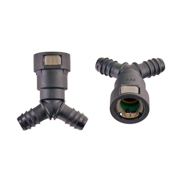 IAG 5/8" SAE Quick Connect Female to 2 x 1/2" Hose Barb Y Fitting - RPL-FIT-05824 - Subimods.com