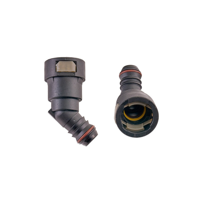 IAG 5/8" SAE Quick Connect Female to 5/8" Hose Barb Angled (135 / 45 degrees) - RPL-FIT-05800 - Subimods.com