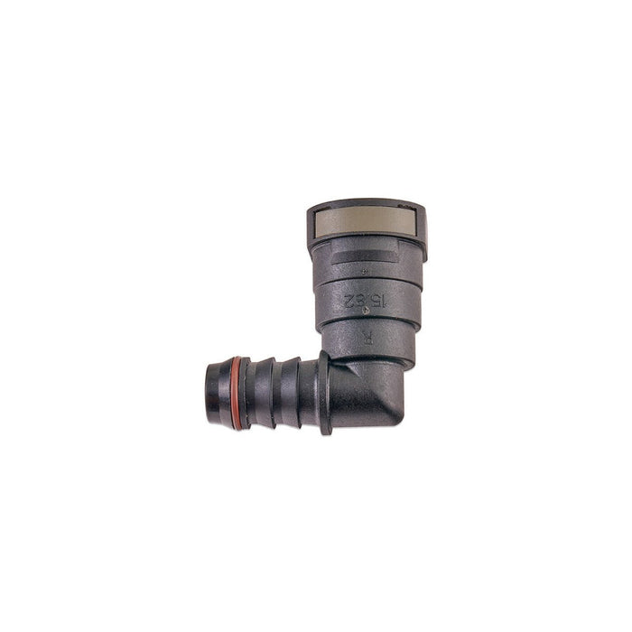 IAG 5/8" SAE Quick Connect Female to 5/8" Hose Barb Right Angled (90°) - RPL-FIT-05801 - Subimods.com