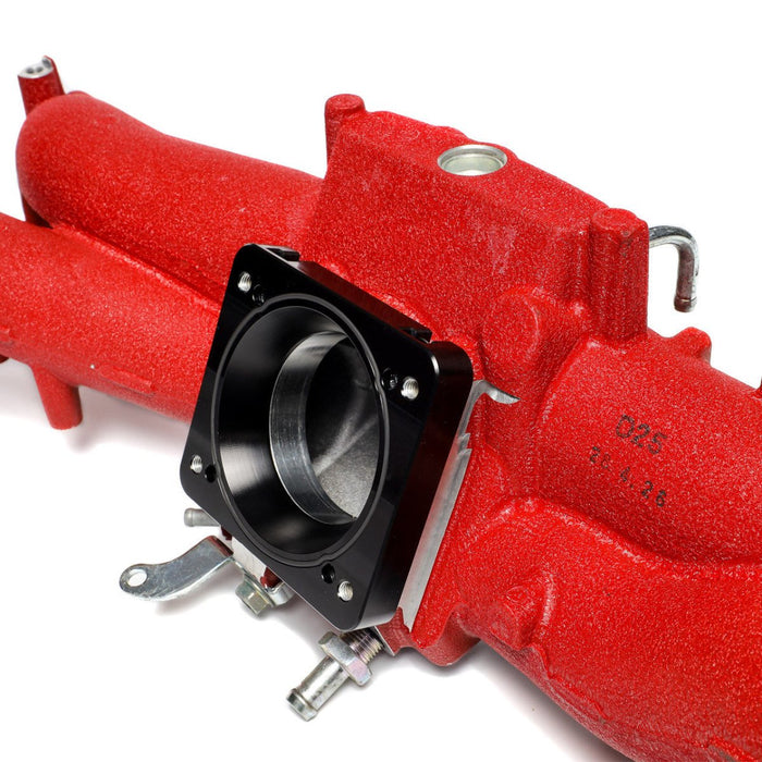 IAG Big Bore 76mm Throttle Body Adapter 2004–2021 STI / 2006–2007 WRX / 2004–2008 Forester XT w/ OEM STI / Cosworth / AMS Intake Manifolds - IAG-AFD-2020BK - Subimods.com