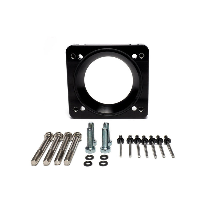 IAG Big Bore 76mm Throttle Body Adapter 2004–2021 STI / 2006–2007 WRX / 2004–2008 Forester XT w/ OEM STI / Cosworth / AMS Intake Manifolds - IAG-AFD-2020BK - Subimods.com