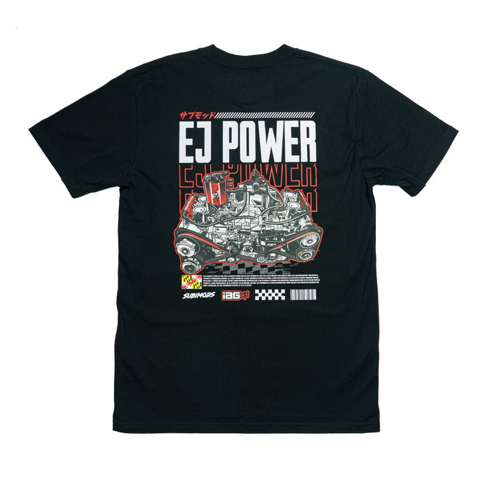 Eaj Merch IAG EJ Power Short Sleeve Shirt Black for Subaru EJ Platform — Subimods.com