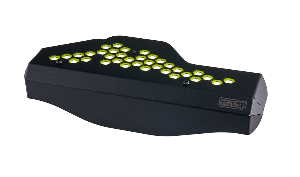 IAG Performance Alternator Cover Black w/ Neon Yellow Hexagon 2006 - 2014 WRX / 2004 - 2021 STI - IAG - ACC - 5336NY - Subimods.com