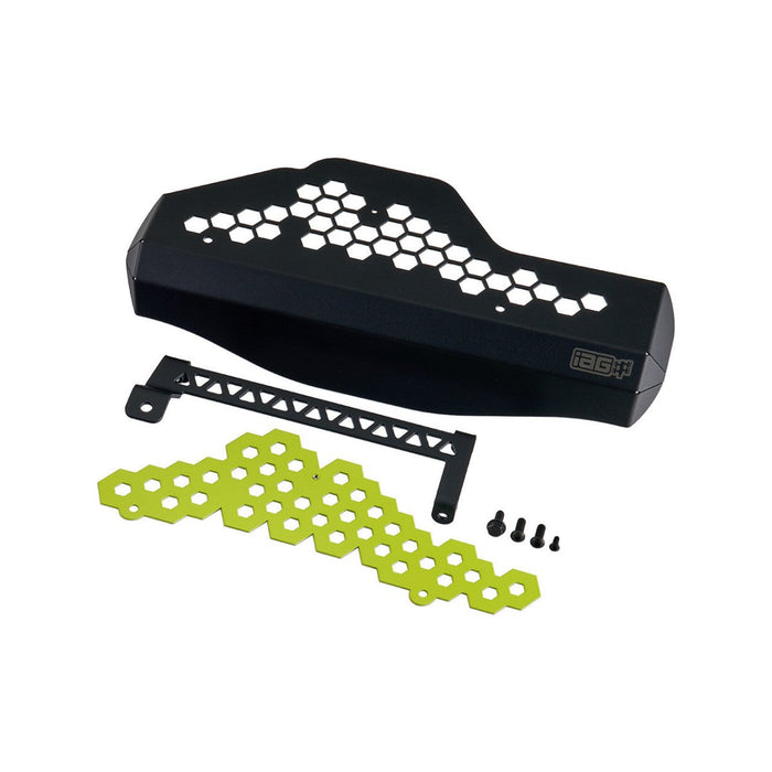 IAG Performance Alternator Cover Black w/ Neon Yellow Hexagon 2006 - 2014 WRX / 2004 - 2021 STI - IAG - ACC - 5336NY - Subimods.com