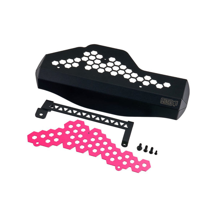 IAG Performance Alternator Cover Black w/ Pink Hexagon 2006 - 2014 WRX / 2004 - 2021 STI - IAG - ACC - 5336PK - Subimods.com