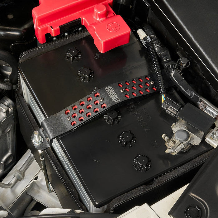 IAG Performance Battery Tie Down Black w/ Red Hexagon Most Subaru Models - IAG - ACC - 5329RD - Subimods.com
