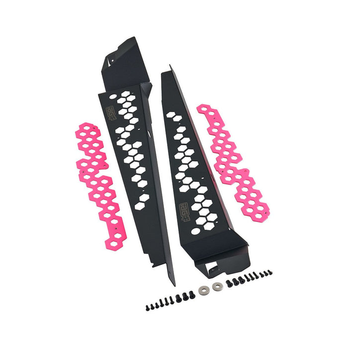 IAG Performance Fender Shroud Black w/ Pink Hexagon 2015 - 2021 WRX / 2015 - 2021 STI - IAG - ACC - 2601PK - Subimods.com