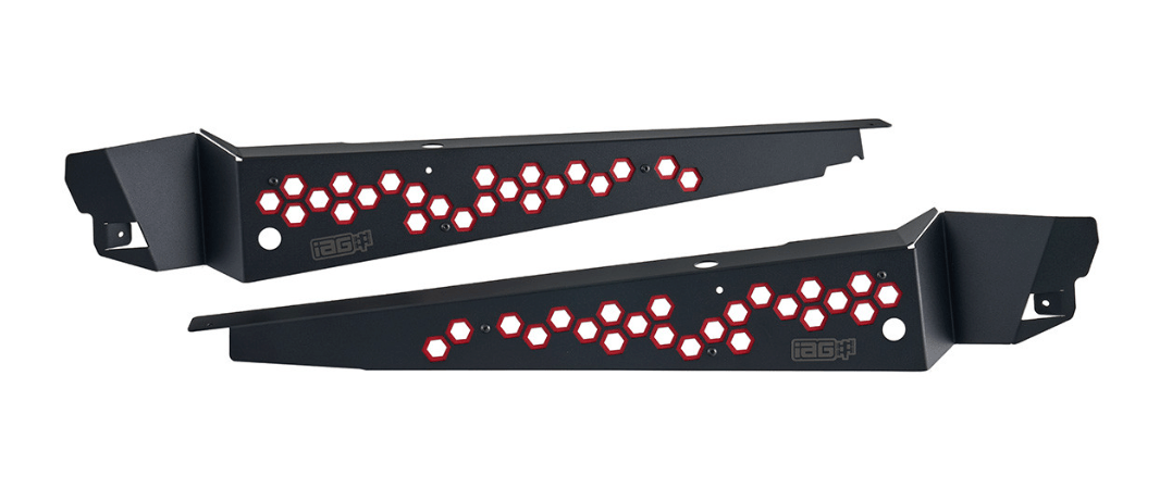 IAG Performance Fender Shroud Black w/ Red Hexagon 2015 - 2021 WRX / 2015 - 2021 STI - IAG - ACC - 2601RD - Subimods.com