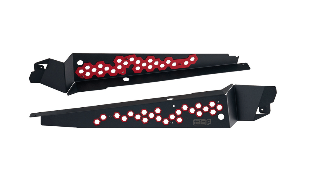 IAG Performance Fender Shroud Black w/ Red Hexagon 2015 - 2021 WRX / 2015 - 2021 STI - IAG - ACC - 2601RD - Subimods.com