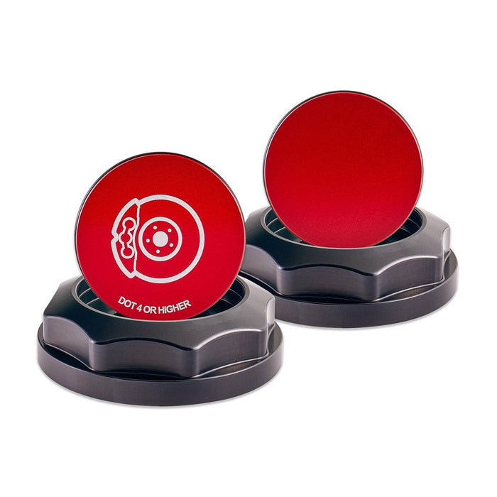 IAG Performance Revolve Brake Fluid Reservoir Cap Black w/ Red Accent 2002 - 2024 WRX / 2004 - 2021 STI / 2013 - 2024 BRZ / 2005 - 2009 Legacy GT / 2004 - 2008 Forester XT - IAG - ACC - 5302BKRD - Subimods.com