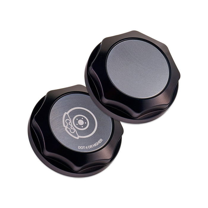 IAG Performance Revolve Brake Fluid Reservoir Cap Black w/ Silver Accent 2002 - 2024 WRX / 2004 - 2021 STI / 2013 - 2024 BRZ / 2005 - 2009 Legacy GT / 2004 - 2008 Forester XT - IAG - ACC - 5302BKSL - Subimods.com