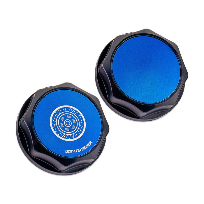 IAG Performance Revolve Clutch Fluid Reservoir Cap Black w/ Blue Accent 2002 - 2024 WRX / 2004 - 2021 STI / 2013 - 2024 BRZ / 2005 - 2009 Legacy GT / 2004 - 2008 Forester XT - IAG - ACC - 5303BKBL - Subimods.com
