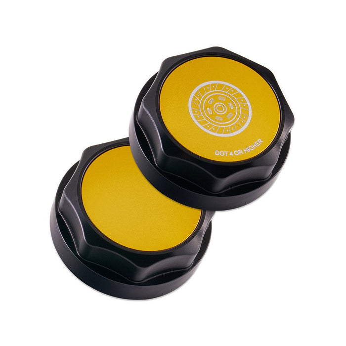 IAG Performance Revolve Clutch Fluid Reservoir Cap Black w/ Gold Accent 2013 - 2024 BRZ / 2022 - 2024 GR86 / 2013 - 2016 FRS / 2017 - 2020 GT86 - IAG - ACC - 5313BKGD - Subimods.com