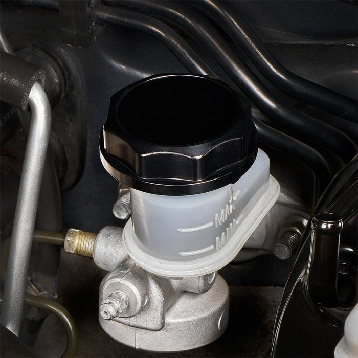 IAG Performance Revolve Clutch Fluid Reservoir Cap Black w/ Purple Accent 2002 - 2024 WRX / 2004 - 2021 STI / 2013 - 2024 BRZ / 2005 - 2009 Legacy GT / 2004 - 2008 Forester XT - IAG - ACC - 5303BKPR - Subimods.com