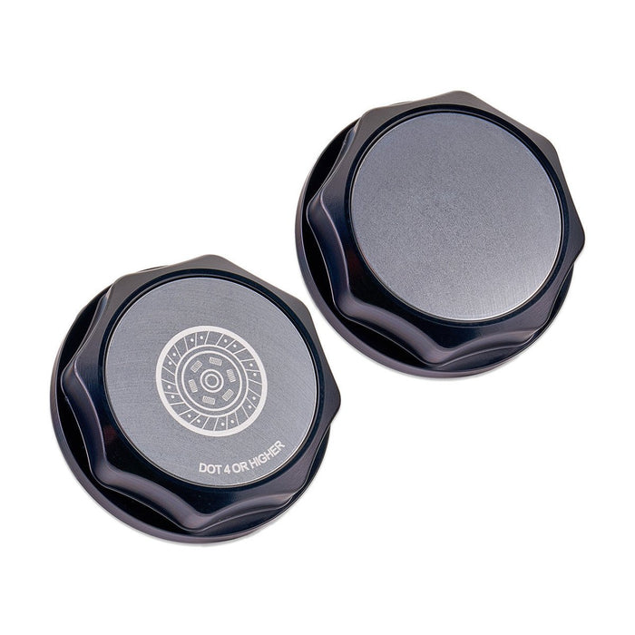 IAG Performance Revolve Clutch Fluid Reservoir Cap Black w/ Silver Accent 2002 - 2024 WRX / 2004 - 2021 STI / 2013 - 2024 BRZ / 2005 - 2009 Legacy GT / 2004 - 2008 Forester XT - IAG - ACC - 5303BKSL - Subimods.com