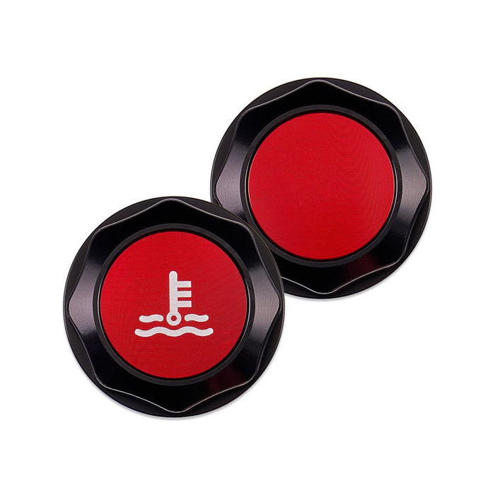 IAG Performance Revolve Coolant Reservoir Cap Black w/ Red Accent 2002 - 2024 WRX / 2004 - 2021 STI / 2013 - 2024 BRZ / 2005 - 2009 Legacy GT / 2004 - 2008 Forester XT - IAG - ACC - 5304BKRD - Subimods.com
