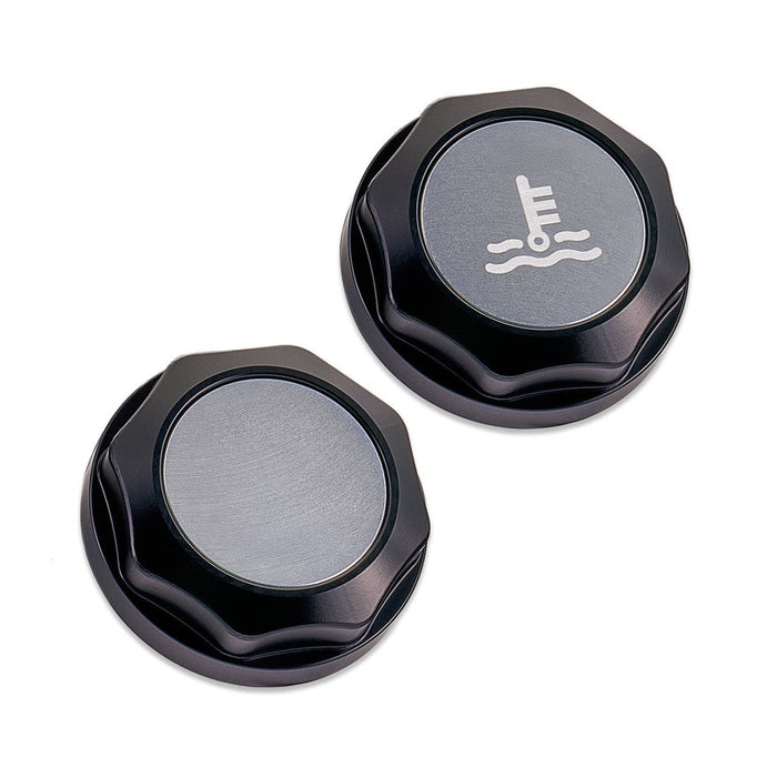 IAG Performance Revolve Coolant Reservoir Cap Black w/ Silver Accent 2002 - 2024 WRX / 2004 - 2021 STI / 2013 - 2024 BRZ / 2005 - 2009 Legacy GT / 2004 - 2008 Forester XT - IAG - ACC - 5304BKSL - Subimods.com