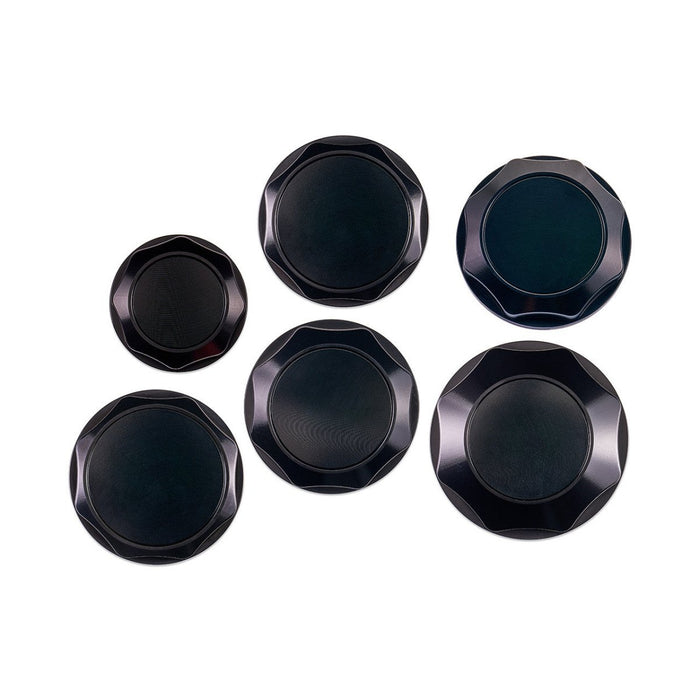 IAG Performance Revolve Engine Bay Dress Up Cap Kit Black w/ Black Accent 2002 - 2007 WRX / 2004 - 2007 STI / 2004 - 2008 Forester XT - IAG - ACC - 5401BKBK - Subimods.com