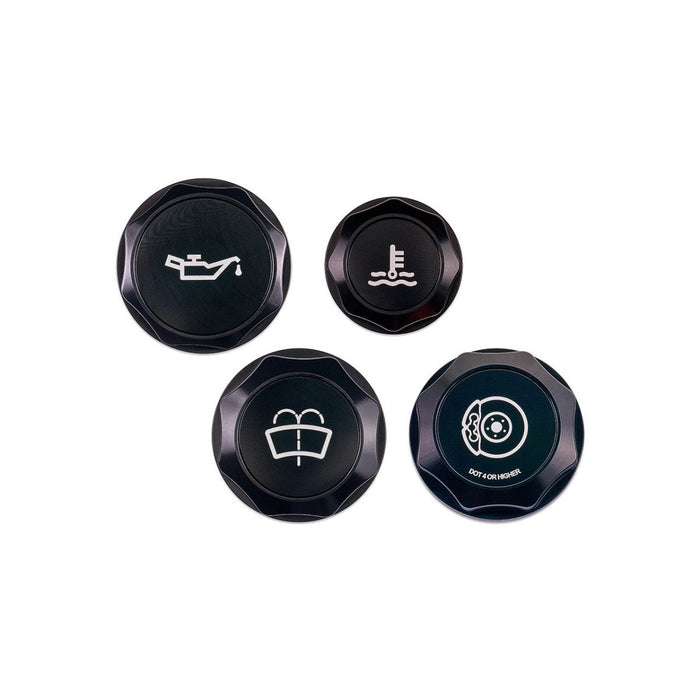 IAG Performance Revolve Engine Bay Dress Up Cap Kit Black w/ Black Accent 2015 - 2021 WRX - IAG - ACC - 5403BKBK - Subimods.com