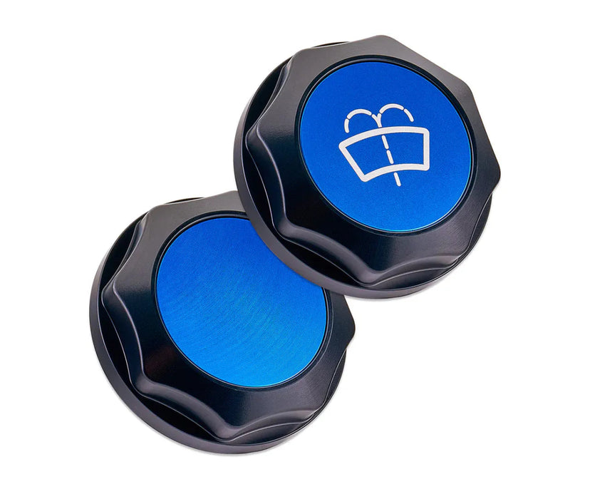 IAG Performance Revolve Engine Bay Dress Up Cap Kit Black w/ Blue Accent 2008 - 2014 WRX / 2008 - 2014 STI / 2005 - 2009 Legacy GT - IAG - ACC - 5402BKBL - Subimods.com