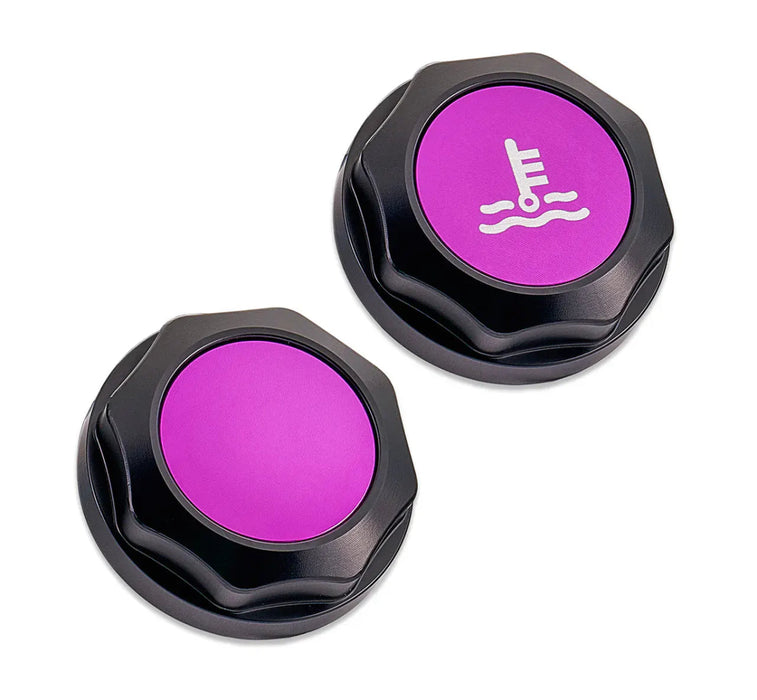 IAG Performance Revolve Engine Bay Dress Up Cap Kit Black w/ Purple Accent 2002 - 2007 WRX / 2004 - 2007 STI / 2004 - 2008 Forester XT - IAG - ACC - 5401BKPR - Subimods.com
