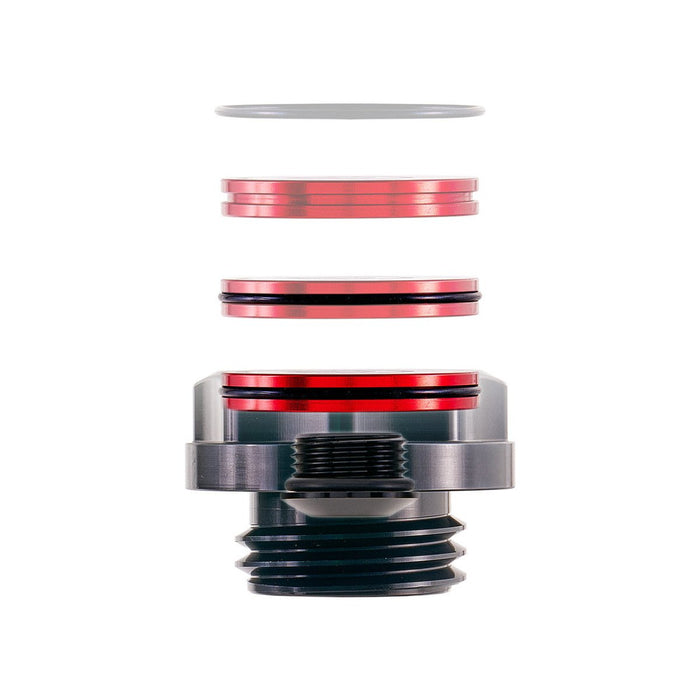IAG Performance Revolve Engine Bay Dress Up Cap Kit Black w/ Red Accent 2008 - 2014 WRX / 2008 - 2014 STI / 2005 - 2009 Legacy GT - IAG - ACC - 5402BKRD - Subimods.com