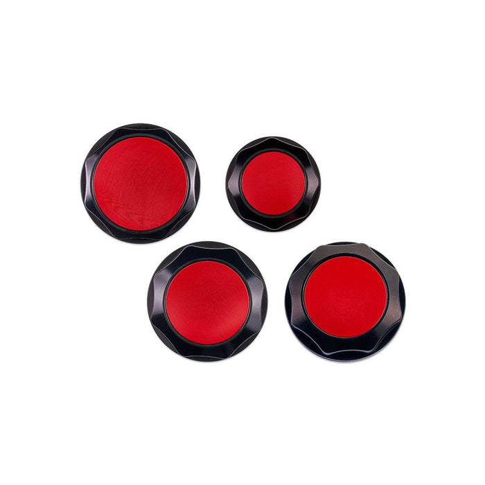 IAG Performance Revolve Engine Bay Dress Up Cap Kit Black w/ Red Accent 2015 - 2021 WRX - IAG - ACC - 5403BKRD - Subimods.com