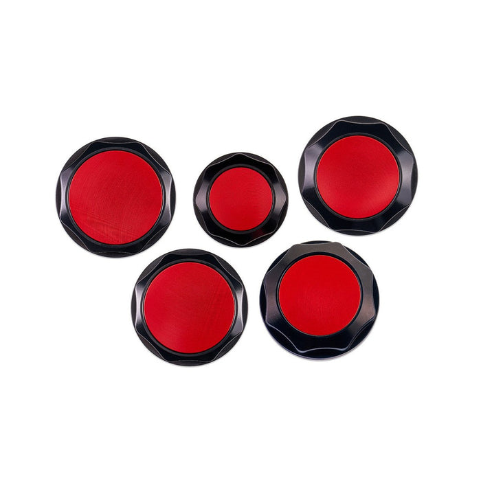 IAG Performance Revolve Engine Bay Dress Up Cap Kit Black w/ Red Accent 2022 - 2024 WRX / 2013 - 2024 BRZ / 2013 - 2016 FRS / 2017 - 2020 GT86 / 2022 - 2024 GR86 - IAG - ACC - 5405BKRD - Subimods.com