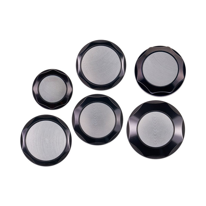IAG Performance Revolve Engine Bay Dress Up Cap Kit Black w/ SIlver Accent 2002 - 2007 WRX / 2004 - 2007 STI / 2004 - 2008 Forester XT - IAG - ACC - 5401BKSL - Subimods.com
