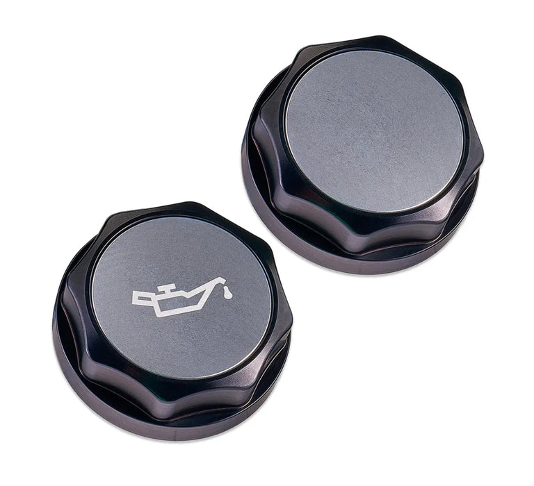 IAG Performance Revolve Engine Bay Dress Up Cap Kit Black w/ Silver Accent 2008 - 2014 WRX / 2008 - 2014 STI / 2005 - 2009 Legacy GT - IAG - ACC - 5402BKSL - Subimods.com