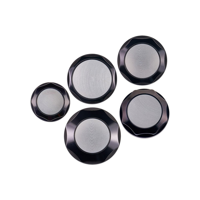 IAG Performance Revolve Engine Bay Dress Up Cap Kit Black w/ Silver Accent 2015 - 2021 STI - IAG - ACC - 5404BKSL - Subimods.com