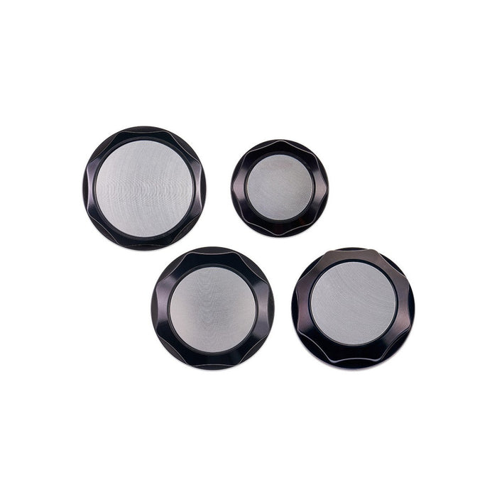 IAG Performance Revolve Engine Bay Dress Up Cap Kit Black w/ Silver Accent 2015 - 2021 WRX - IAG - ACC - 5403BKSL - Subimods.com