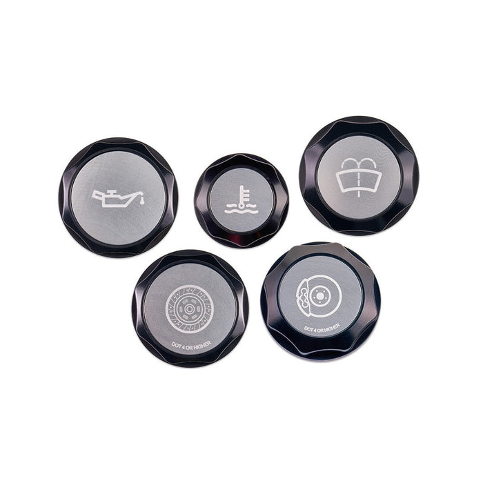 IAG Performance Revolve Engine Bay Dress Up Cap Kit Black w/ SIlver Accent 2022 - 2024 WRX / 2013 - 2024 BRZ / 2013 - 2016 FRS / 2017 - 2020 GT86 / 2022 - 2024 GR86 - IAG - ACC - 5405BKSL - Subimods.com