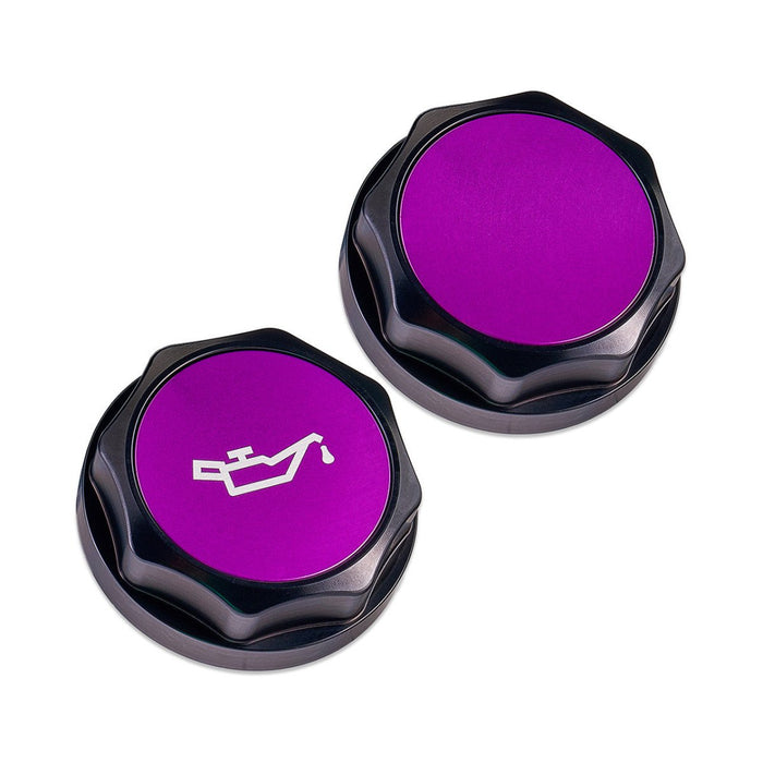 IAG Performance Revolve Engine Oil Cap Black w/ Purple Accent 2002 - 2024 WRX / 2004 - 2021 STI / 2013 - 2024 BRZ / 2005 - 2009 Legacy GT / 2004 - 2008 Forester XT - IAG - ACC - 5301BKPR - Subimods.com