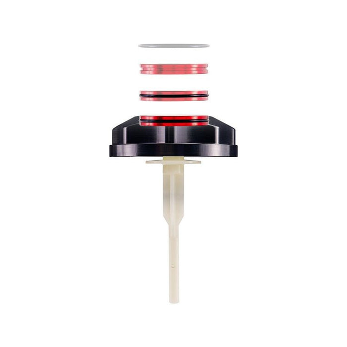 IAG Performance Revolve Power Steering Reservoir Cap Black w/ Gold Insert 08-14 WRX / 08-21 STI / 05-09 Legacy GT - IAG-ACC-5307BKGD - Subimods.com