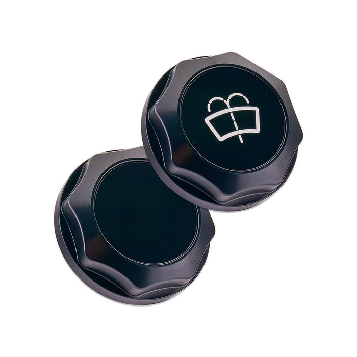 IAG Performance Revolve Washer Fluid Reservoir Cap Black w/ Black Accent 2002 - 2024 WRX / 2004 - 2021 STI / 2013 - 2024 BRZ / 2005 - 2009 Legacy GT / 2004 - 2008 Forester XT - IAG - ACC - 5305BKBK - Subimods.com